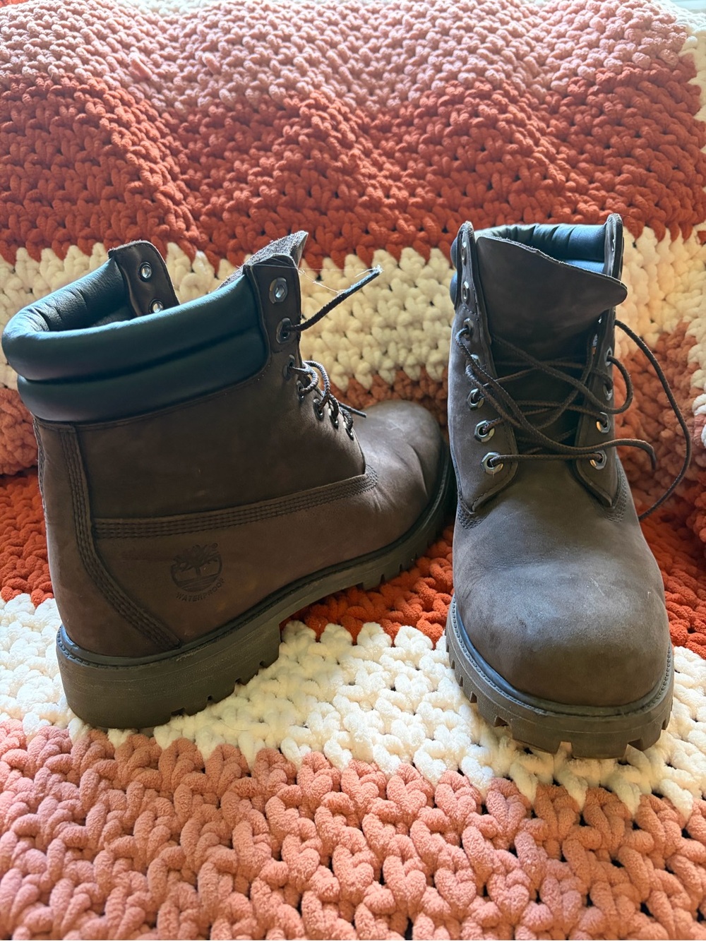 Timberland Brown Leather Lace-Up Ankle Boots